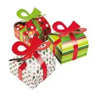 3D Christmas Gift Boxes With Bow - Party Favor & Goody Bags & Paper Goody Bags & Boxes; 12 Pack