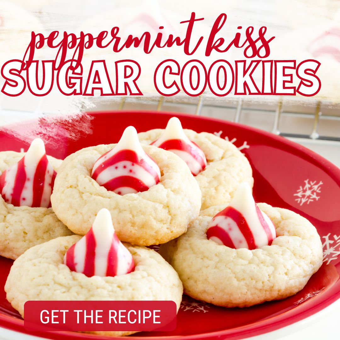 Peppermint Hershey Kiss Cookies Recipe
