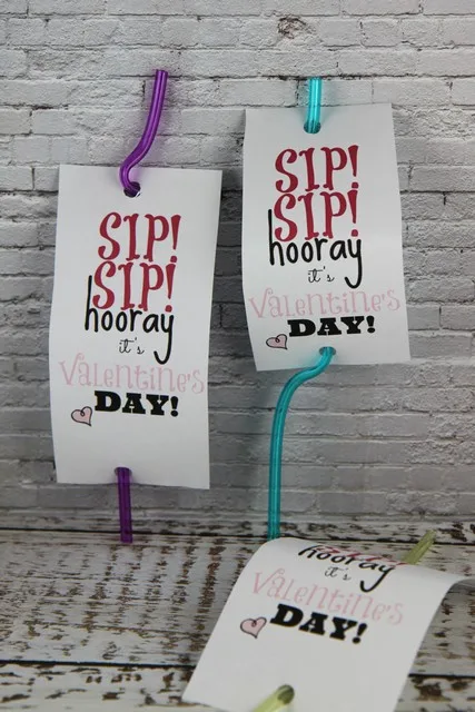 Sip Sip Hooray Valentines Day Card Printable for Silly Straws Non-Candy Valentine Card Ideas Non-Candy Valentine Card Ideas. Check out these free printable non-candy Valentine card ideas that are sure to melt your heart without adding sugar to your child's diet!