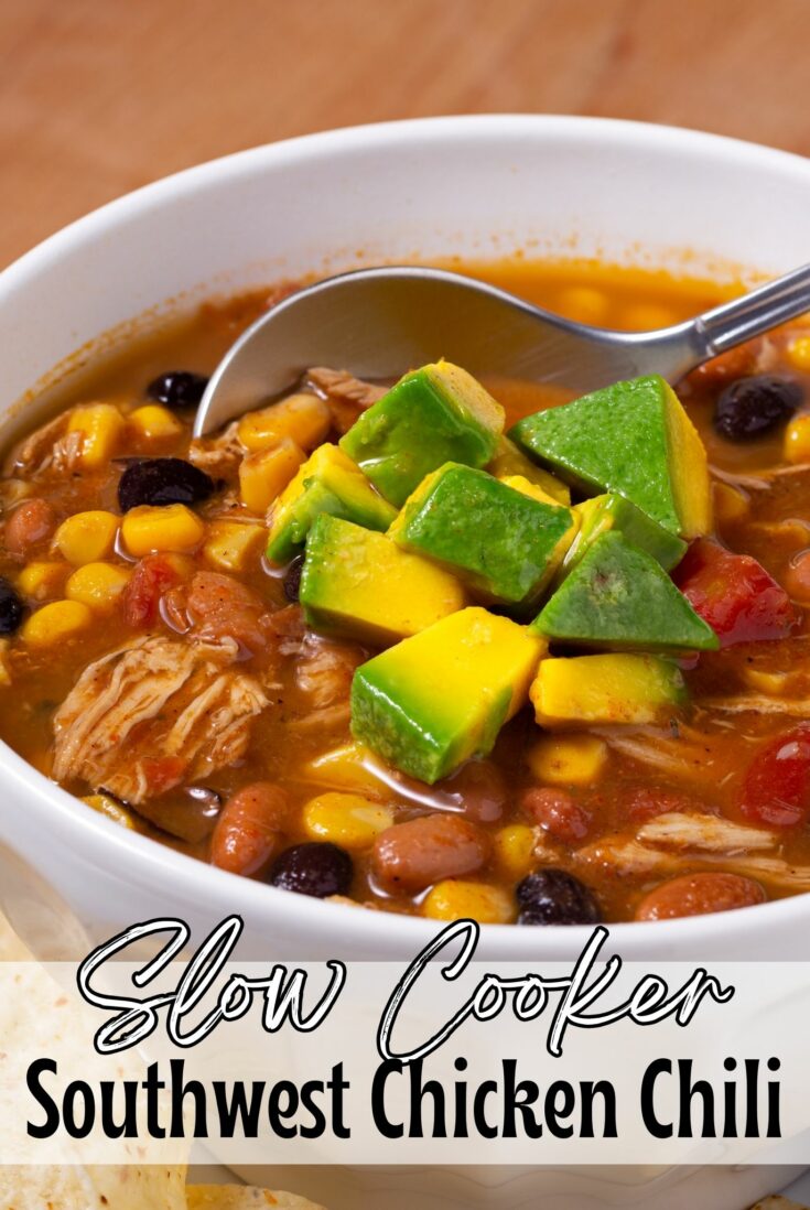 southwest chicken chili Slow Cooker Southwest Chicken Chili Recipe This simple slow cooker Southwest Chicken Chili recipe is packed full of flavors for a hearty dinner everyone will love! The perfect fall dinner recipe, this Southwest chicken chili recipe features black beans, white beans, corn, shredded chicken, and a plethora of spices for the perfect simple meal!