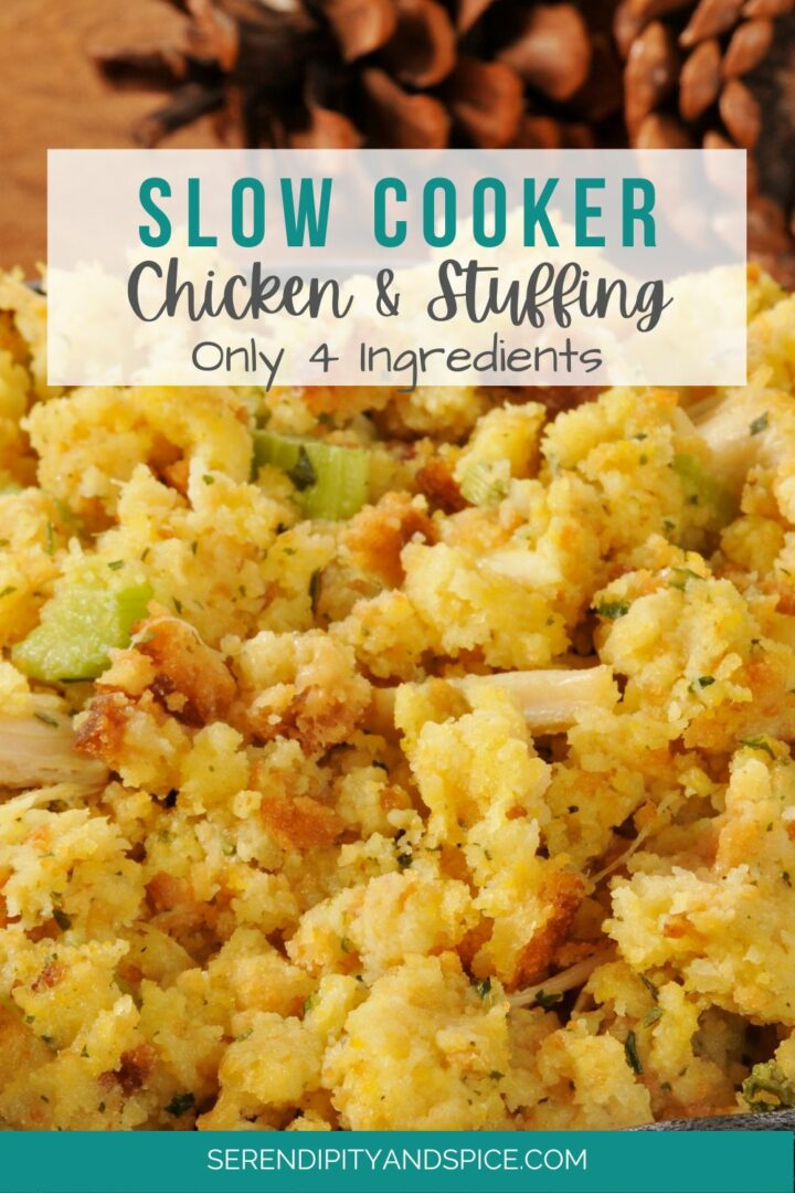 4-ingredient Slow Cooker Chicken With Stuffing - Serendipity And Spice