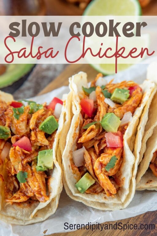 Slow Cooker Salsa Chicken Crockpot Recipe - Serendipity And Spice