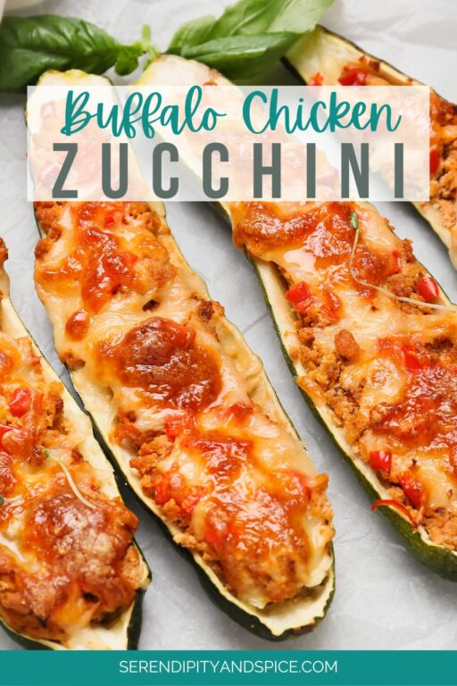 Buffalo Chicken Zucchini Boats Recipe - Serendipity And Spice