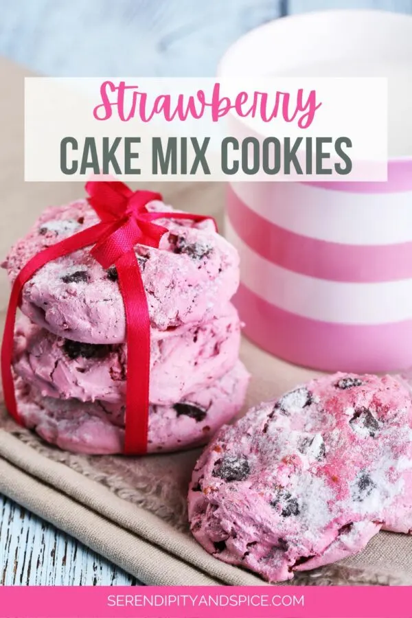 Strawberry Cake Mix Cookies