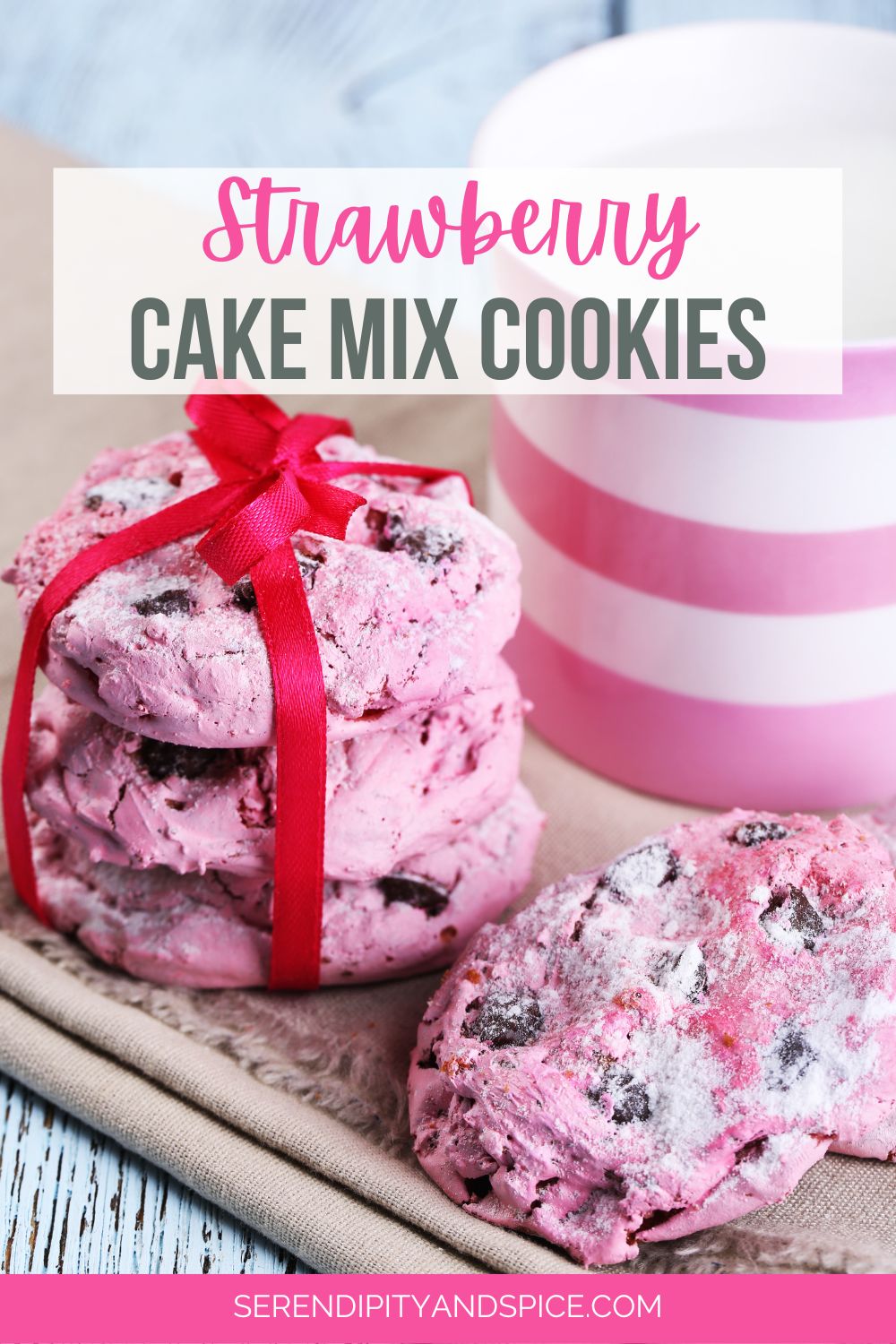 Strawberry Cake Mix Cookies Serendipity And Spice