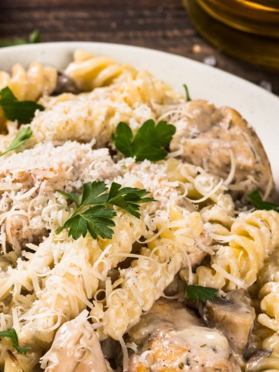 Slow Cooker Garlic Parmesan Chicken Pasta Recipe