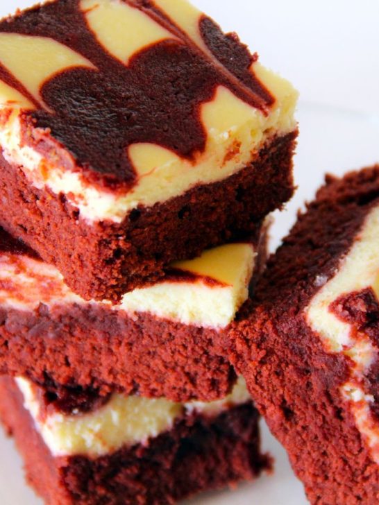 Decadent Red Velvet Brownies with Cake Mix
