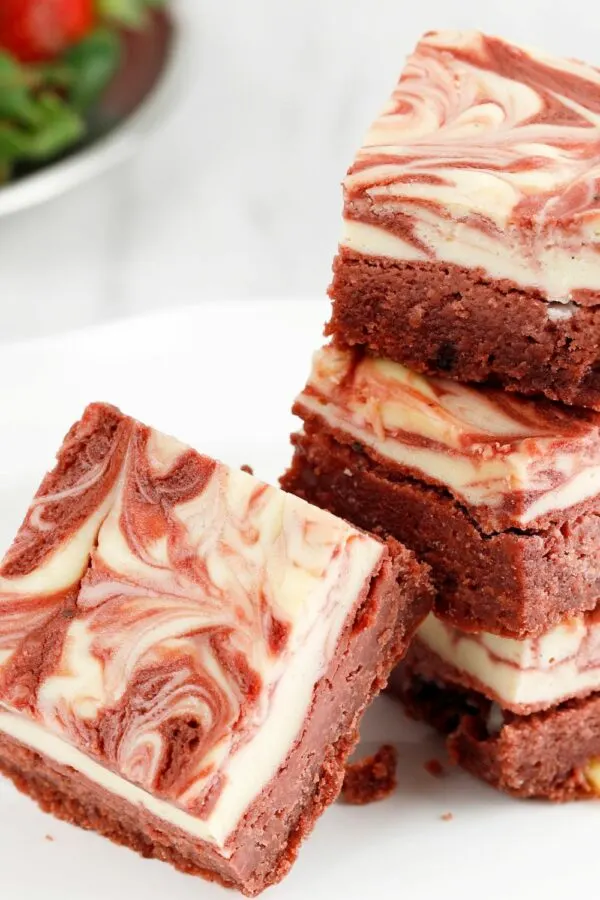 Red Velvet Brownies with Cake Mix