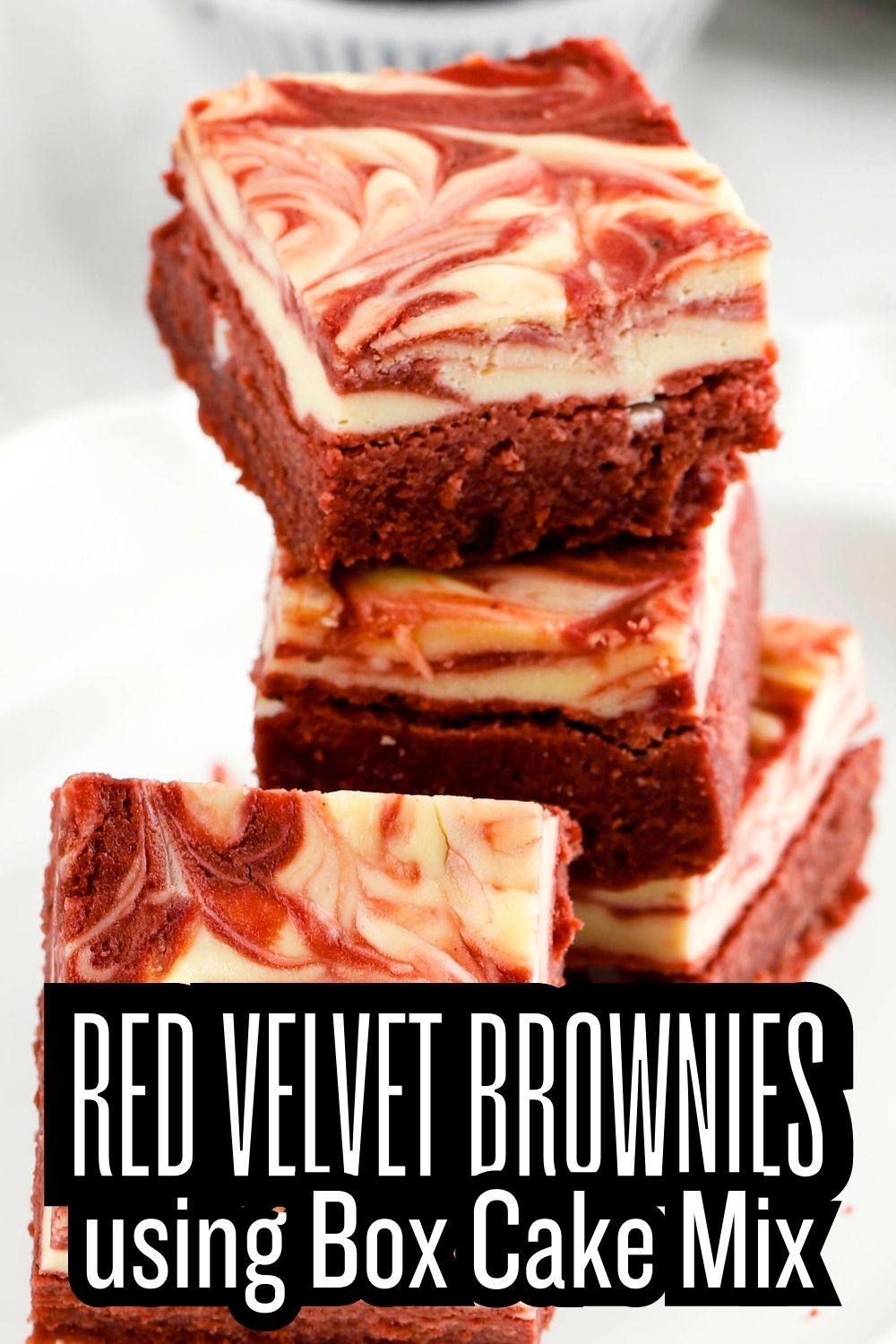 Red Velvet Brownies with Cake Mix