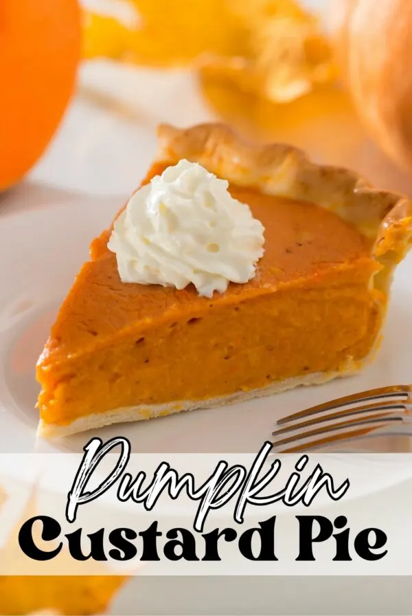 Pumpkin Custard Pie on a plate.