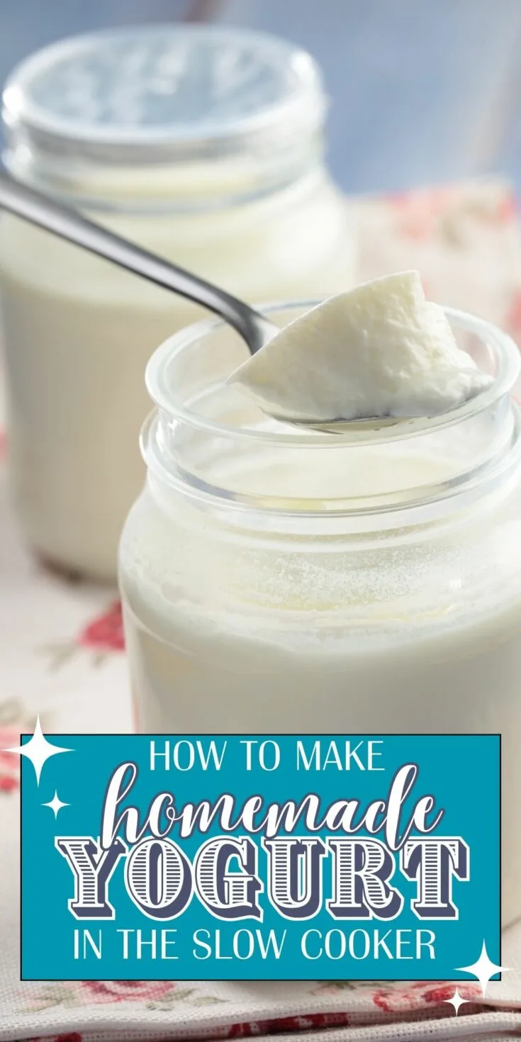 homemade yogurt in the crock pot Creamy Crock Pot Yogurt This amazing crock pot yogurt is creamy and decadent! Make this yogurt in your slow cooker for a delicious treat the whole family will love!