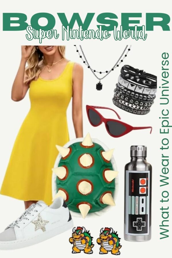 Epic Universe Outfit for Super Nintendo World Bowser 1 What to Wear to Epic Universe: Tips + Character-Inspired Outfits Planning your trip to Universal's Epic Universe? You’re going to want outfits that are cute, comfy, and perfect for photos in every themed land. Whether you're all about comfort, making a fashion statement, or showing off your favorite fandoms, here's your go-to guide for what to wear to Epic Universe... including "Epic Bounding" outfit ideas inspired by characters from each land.